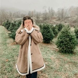 High collar faux fur coat